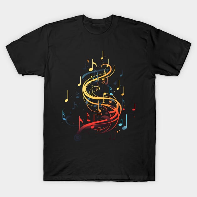 Music Colorful Notes T-Shirt by Nerd_art